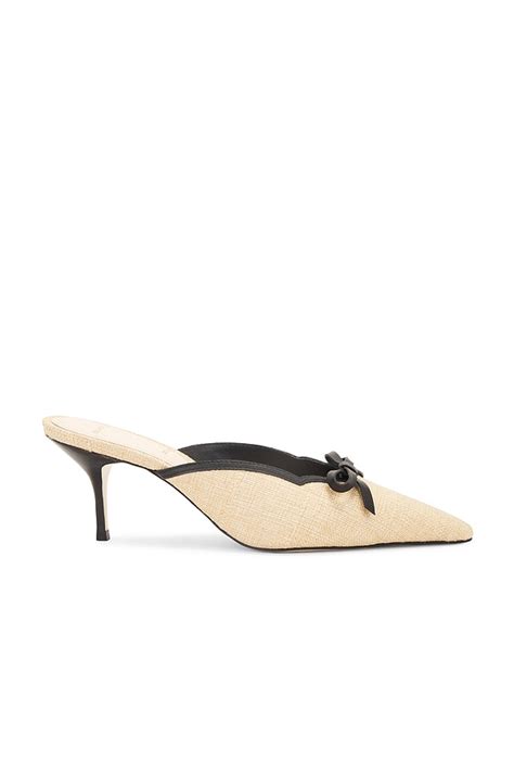 BLACK SUEDE STUDIO Bow 65 Mule in Natural Raffia | REVOLVE