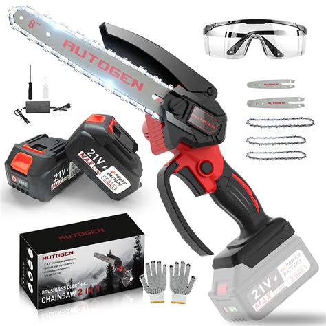 AUTOGEN Mini Chainsaw, 8 Inch/6 Inch Mini Chainsaw Cordless with ...