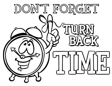 Daylight Saving Time Begins coloring pages - ColoringLib