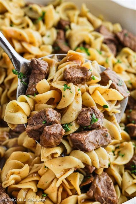 Beef Tips and Noodles & VIDEO - Eating on a Dime