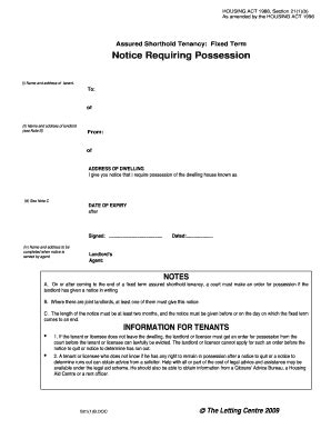 Section 21(1)b Form - LetLink - Fill and Sign Printable Template Online