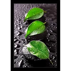 BOXD Spa Still Life with Green Leaves Painting Poster Black Frame 13 X ...