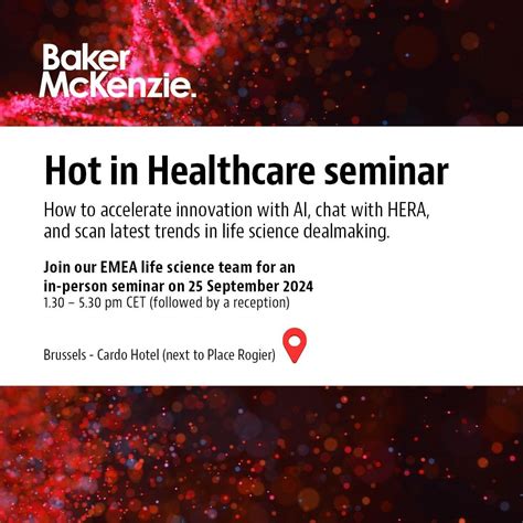 Carla Calderón on LinkedIn: Invitation to Baker McKenzie's Hot in Healthcare seminar: Discovery, AI…