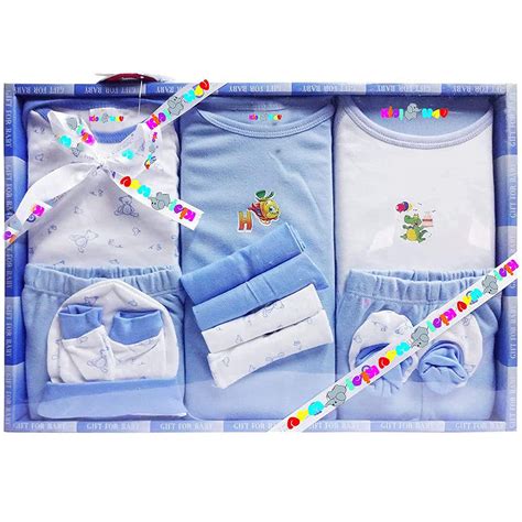 Buy EIO Baby's Cotton Printed New Born Baby Gift Set -13 Pieces (Bluee ...