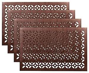 Buy Kuber Industries Rectangular Soft Leather Table Placemats, Set of 4 ...