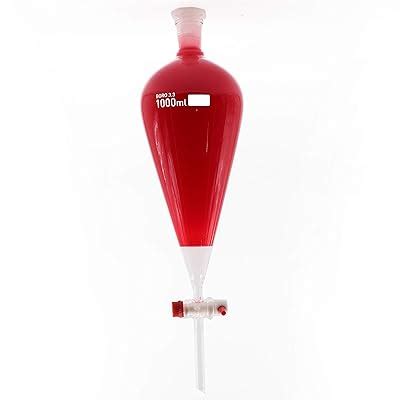 Buy 1000ml Separatory Glass Funnel PTFE Stopcock Large Pear Separating ...