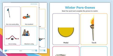 Winter Para-Games Read and Draw SEN Worksheet (teacher made)