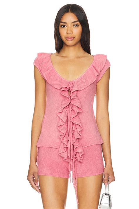 Zemeta Frilla Knit Vest in Pink | REVOLVE