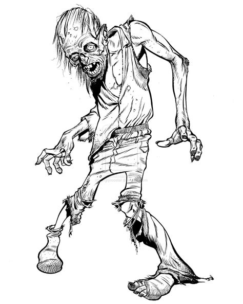 scary zombie drawing