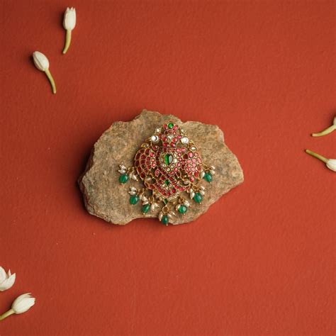 Vibha Kundan Pendant Handcrafted Silver Pendant Chennai
