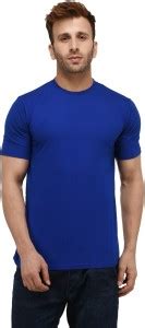 London Hills Solid Men Round Neck Blue T-Shirt - Buy London Hills Solid ...