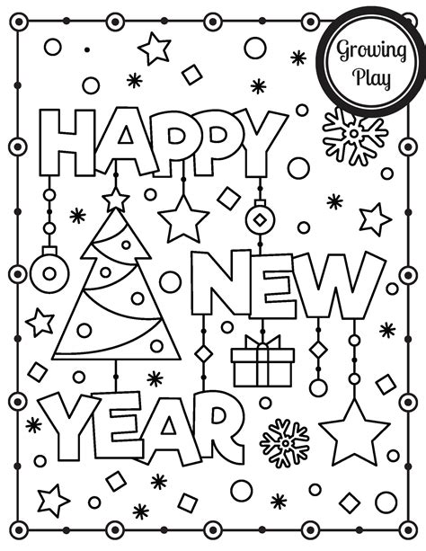 New Year Colouring Pages