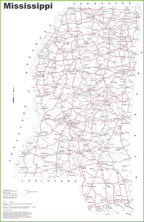 Mississippi road map