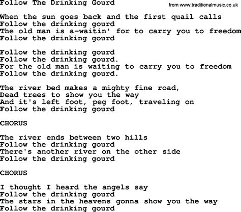Follow The Drinking Gourd, by The Byrds - lyrics with pdf