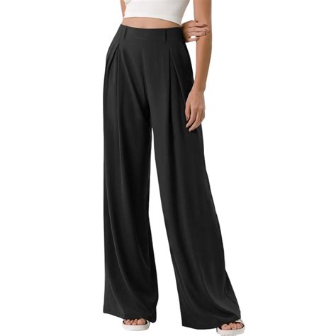 bbyeadc Women's Wide Leg Palazzo Pants High Elastic Waist Casual Work ...