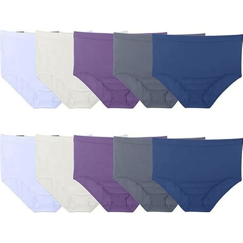 Fruit of the Loom Women's Seamless Underwear, Nylon Briefs 10 Pack, Assorted Colors, Size 9 ...