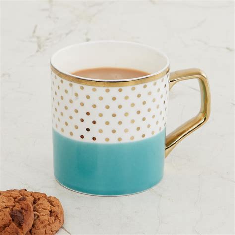 Buy Fiesta-Zeno Blue Colourblocked Bone China Coffee Mug - 240ml from ...