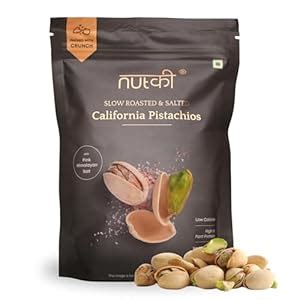 Nutki Slow Roasted & Salted California Pistachios- 200g Pouch : Amazon ...