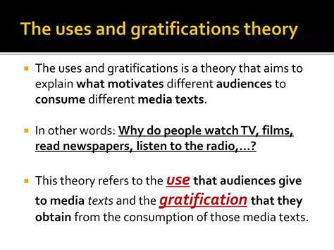 GCSE Audience theories_The uses and gratifications theory | PPTX