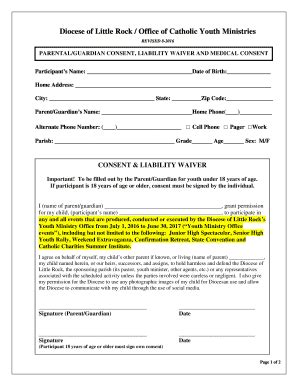 Fillable Online dolr 2 Page complete Consent liability waiver and ...