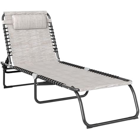 Outsunny Portable Outdoor Chaise Lounge Chair with Adjustable India | Ubuy