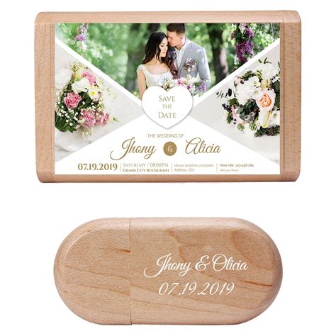 50 Bulk Custom Wooden Box Usb Flash Drive 8GB DIY Your Own Logo Wood ...