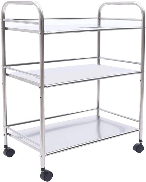 INDIAN DECOR XL713 Stainless Steel Utility 3 Tier Cart Kitchen Island ...
