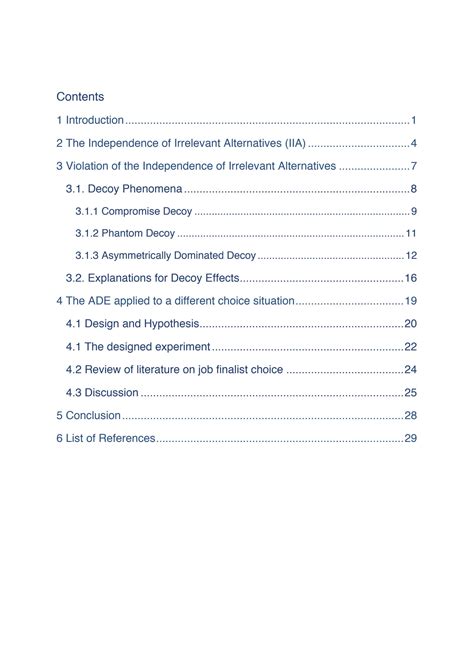 SOLUTION: Bachelor thesis microeconomics independence of irrelevant ...