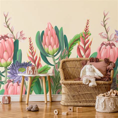 Proteas Flower Wallpaper Mural | Linen Chest