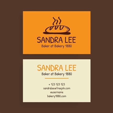 Business Cards for Bakery 的图像结果