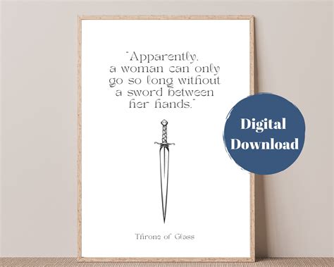 Sarah J Maas Throne of Glass Quote Print TOG Wall Art Printable Throne ...
