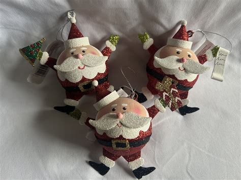 Santa Ornament (1 Piece) About 4″ Tall: Choose Between Santa Holding ...