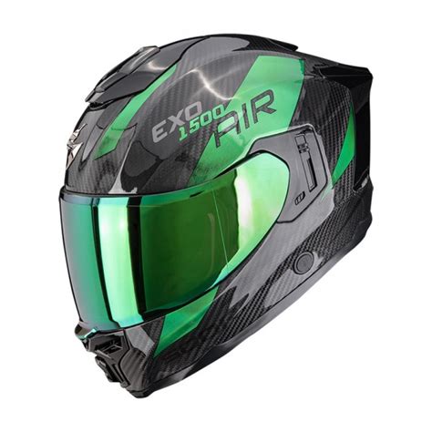 Scorpion Exo-1500 Carbon Air Platted Green Helmet