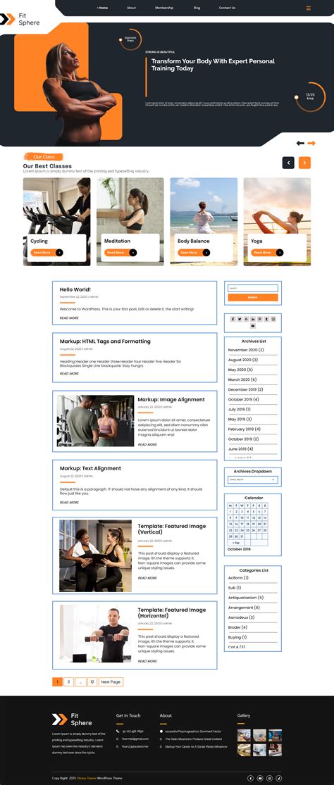 Free Fitness Trainer WordPress Theme: For Fitness Coaches