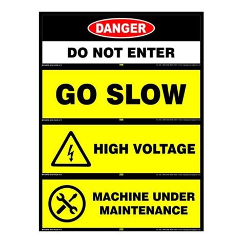 Mr Safe Industrial Safety Signs Pvc Sticker Pack Of 4 | Desertcart INDIA