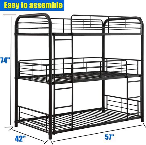 Buy LONCQKAYS Latest Version & Stronger Triple Full Bunk Bed for Kids ...