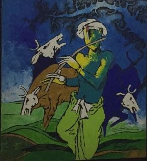 Buy Painting Krishna With Cows Artwork No 10403 by Indian Artist ...