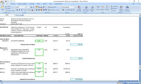 Descargar Matrices de Precios Unitarios y Presupuestos 3.0 para PC Gratis