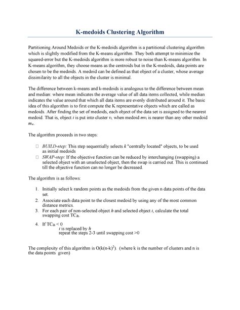 Image result for K Medoid Partitioning Example