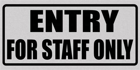 Ordershock Entry For Staff Only Sign Board For Office, Hotel Sunboard ...