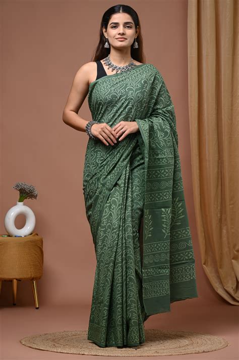 Bagru & Sanganeri Print Cotton Sarees for business (Manufacturer|Wholesale)