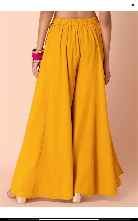 Buy Elastic Waist Georgette Palazzo Pants for Women , Boho Pants in ...
