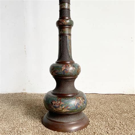 Antique Chinese Bronze and Cloisonne Floor Lamp, Lady Motif For Sale at ...