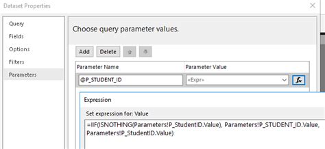 Image result for SSRS Example Add Parameters