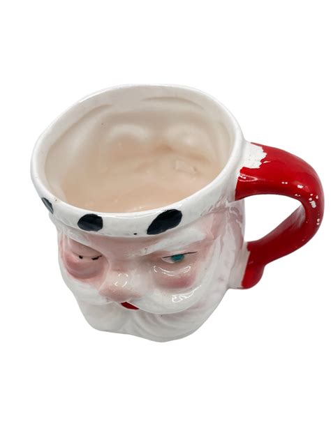 Vintage Winking Santa Mug
