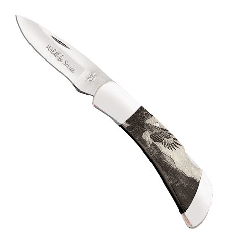 Bear & Son Wildlife Series White Smooth Bone Eagle Lockback Knife ...