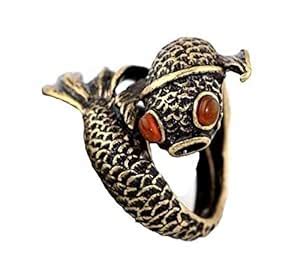 Fabula by OOMPH Jewellery Antique Gold Fortune Fish Finger Ringfor ...