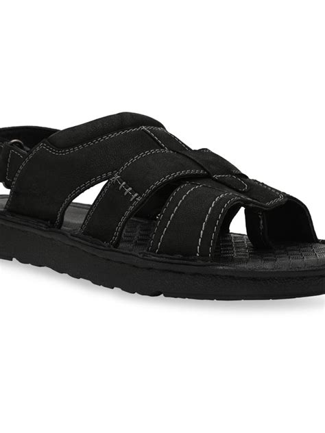 Shop Regal Black Mens Leather Casual Sandals Online