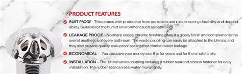 Pupa Urinal Waste Coupling No sharp edges, chrome finishing, Hassle ...