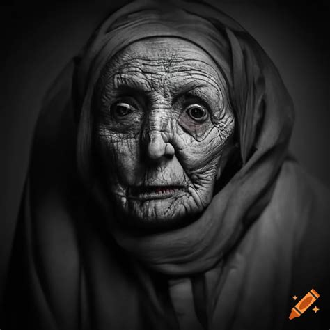 Scary old woman on Craiyon